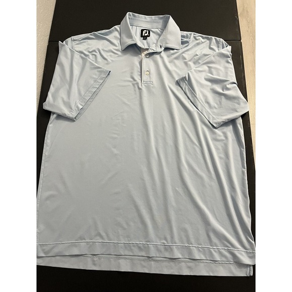 Footjoy 2XL XXL Adult Polo Shirt Golf Performance Blue Short Sleeve Sports Mens - Picture 1 of 8